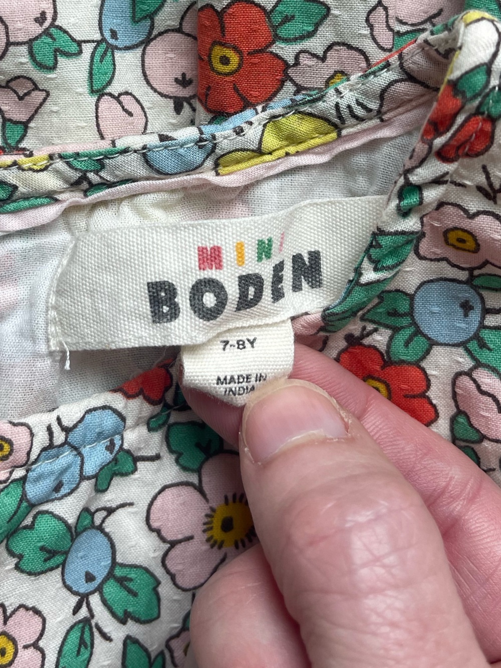 Mini Boden Madeline woven puff sleeve floral dress - Picture 7 of 7
